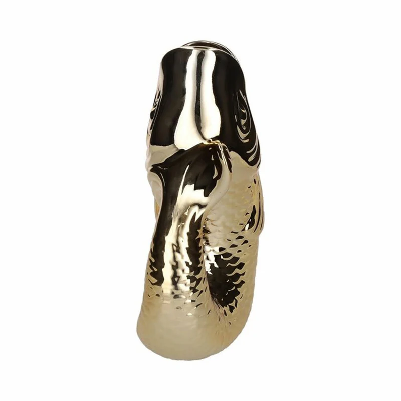 Gift Company Vase Monsieur Carafon L, Dekovase in Fisch-Form, Steingut, Gold, 31 cm, 1087404021