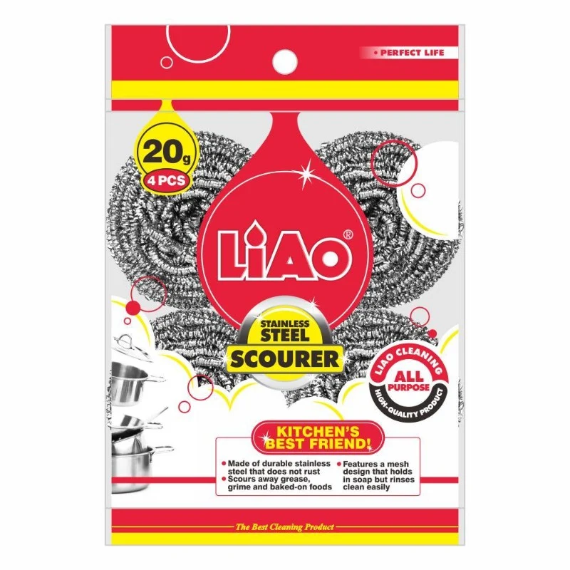 LIAO Stainless Steel Scrubber 4 PCS