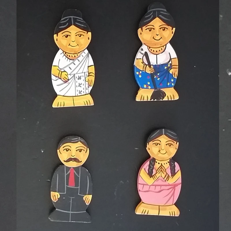 Traditional Face Refrigerator Fridge Magnets - 4 PCS