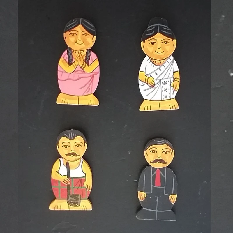 Traditional Face Refrigerator Fridge Magnets - 4 PCS