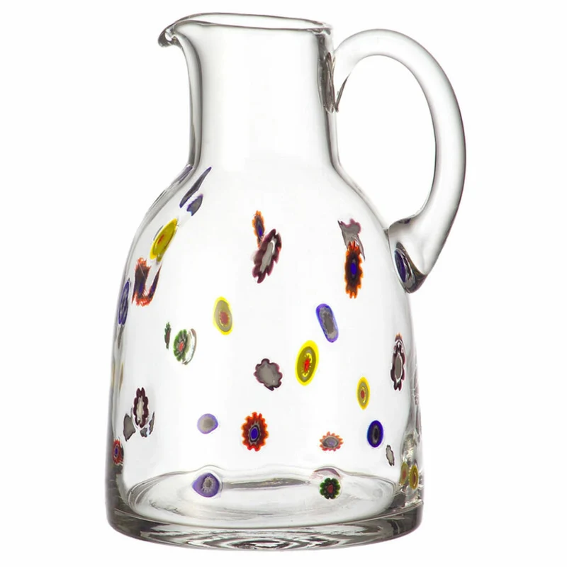 Leonardo Millefiori Set 7-teilig, Krug + Saftgläser, Saft Becher, Wasserkrug, Kanne, 2 L, 17184