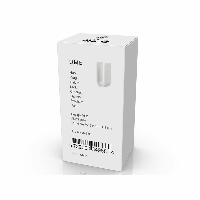 Zone Denmark Haken Ume White, Handtuchhaken, Aufhängung, Aluminium, Weiß, 34988
