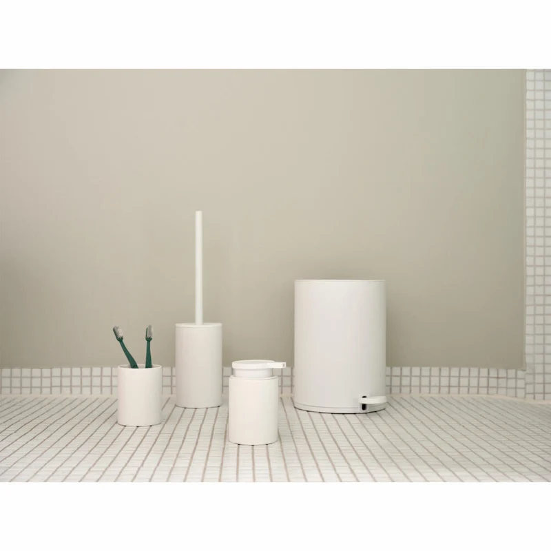 Zone Denmark Toilettenbürste Karma White, Steinzeug, 18/8 Stahl, Weiß, 38 cm, 34441