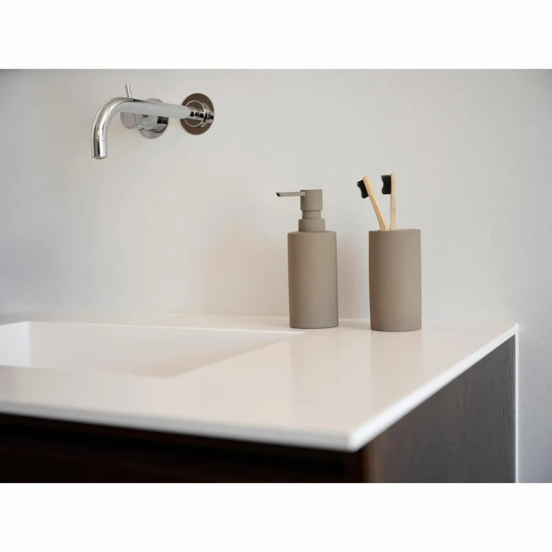 Zone Denmark Seifenspender Solo Taupe, Porzellan, ABS, Braun, 300 ml, 34780