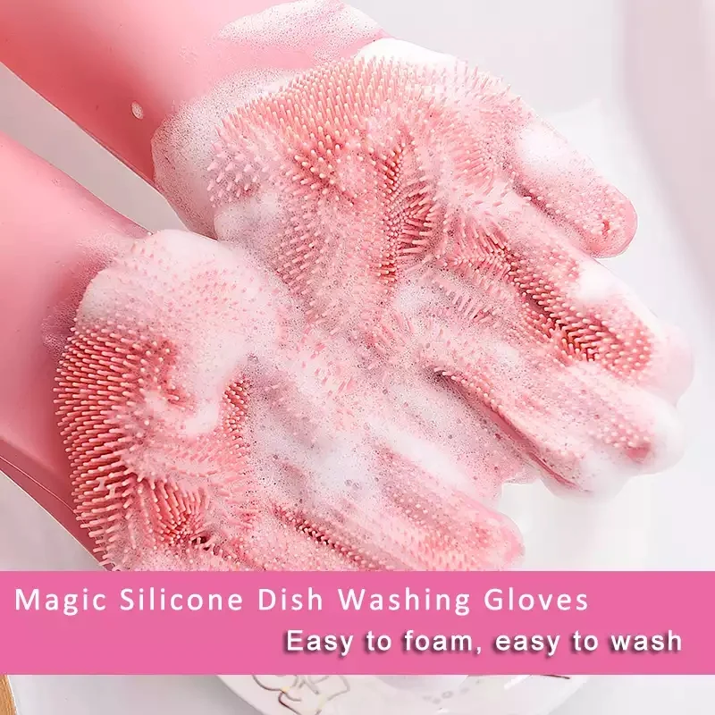 Magic Silicone Dish Washing Glove Pair