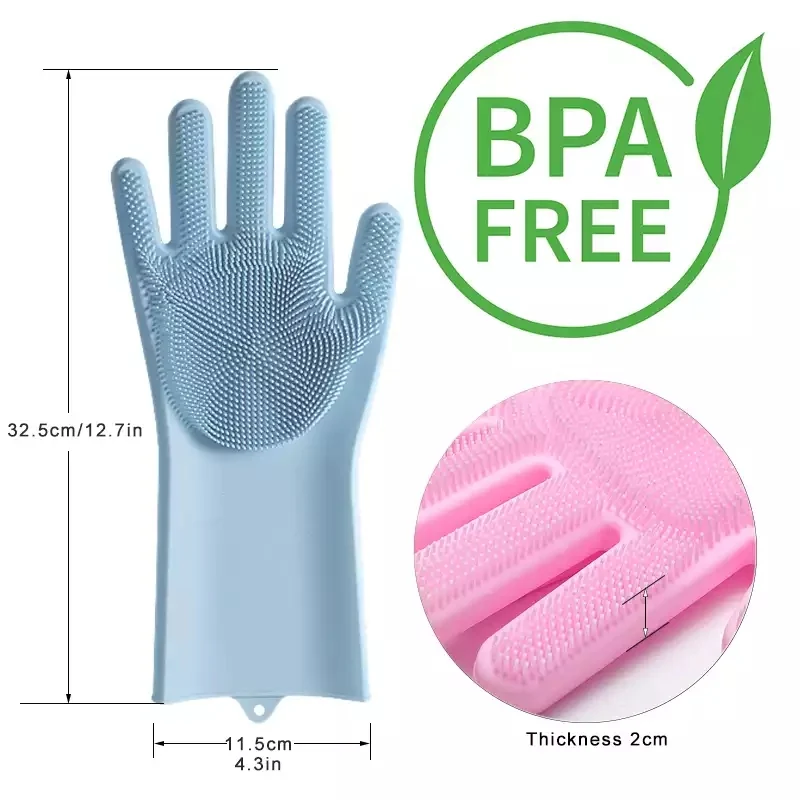 Magic Silicone Dish Washing Glove Pair