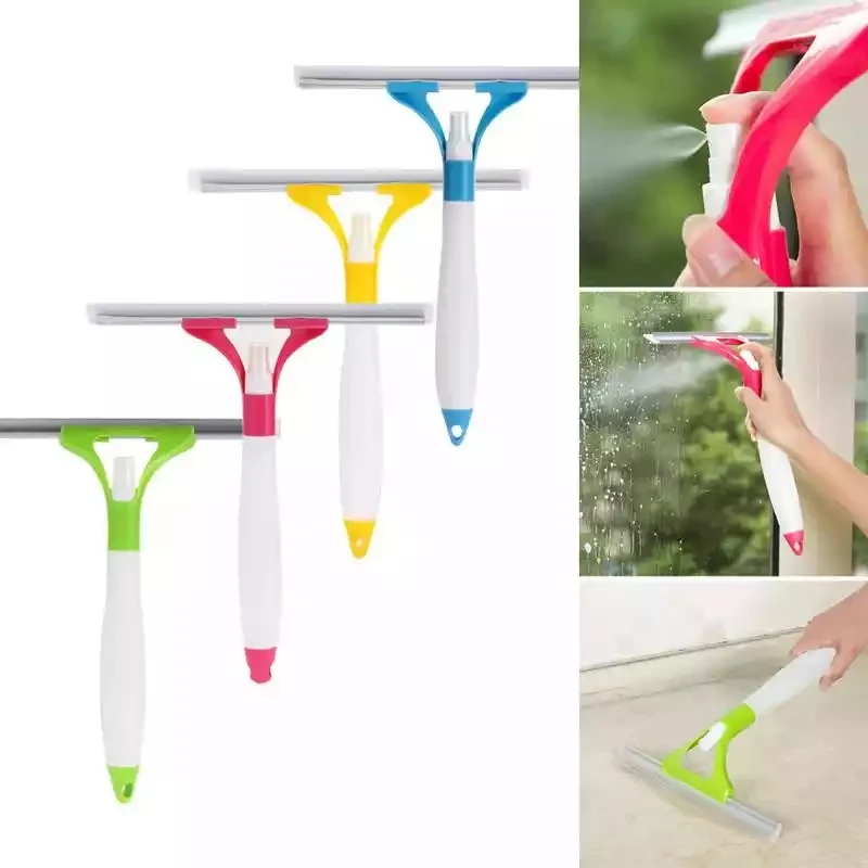 Glass Cleaning Wiper Squeegee with Spray Bottle