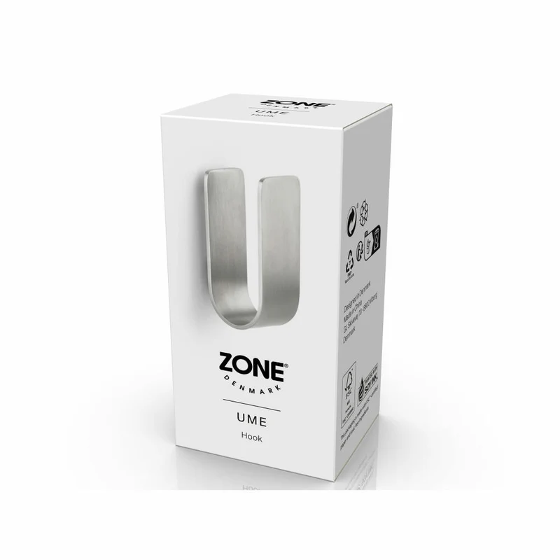 Zone Denmark Haken Ume Steel, Handtuchhaken, Aufhängung, Edelstahl, Silberfarben, 35005