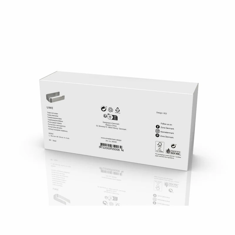 Zone Denmark Toilettenpapierhalter Ume Stahl, Edelstahl, Silberfarben, 35006