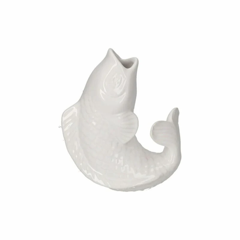 Gift Company Vase Mamsell Koi XS, Dekovase in Fisch-Form, Steingut, Weiß, H 15.5 cm, 1214302001
