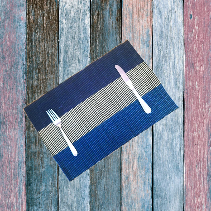 Handloom Table Mat - Blue