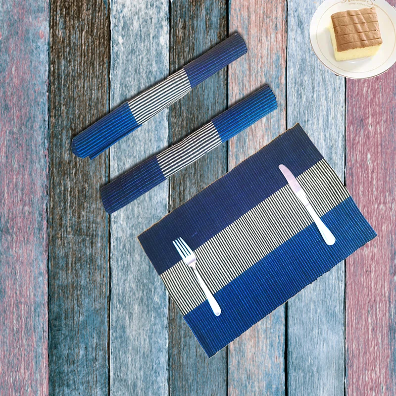 Handloom Table Mat - Blue