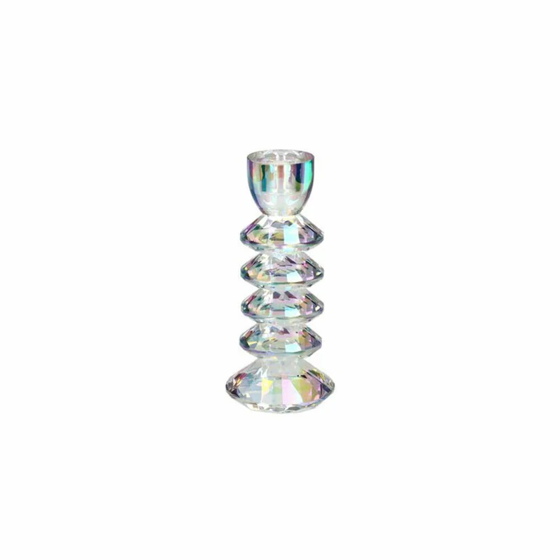 Gift Company Kerzenhalter Sari, Kerzenständer, Kristallglas, Irisierend / Transparent, H 18.5 cm, 1235105040