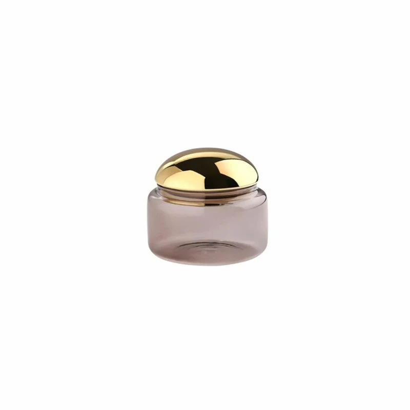 Gift Company Glasdose Voile S, Dose, Aufbewahrungsdose, Glas, Grau / Gold, Ø 10 cm, 1235203004