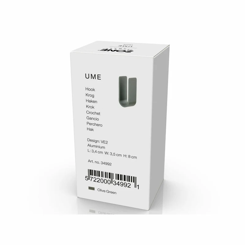 Zone Denmark Haken Ume Olive Green, Handtuchhaken, Aufhängung, Aluminium, Grün, 34992