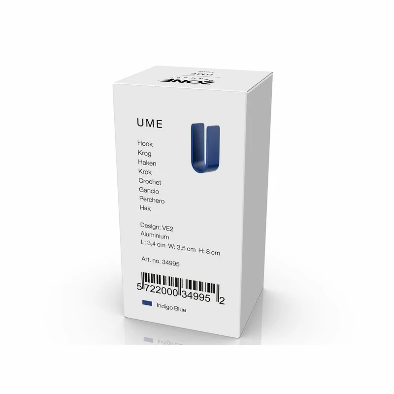 Zone Denmark Haken Ume Indigo Blue, Handtuchhaken, Aufhängung, Aluminium, Blau, 34995