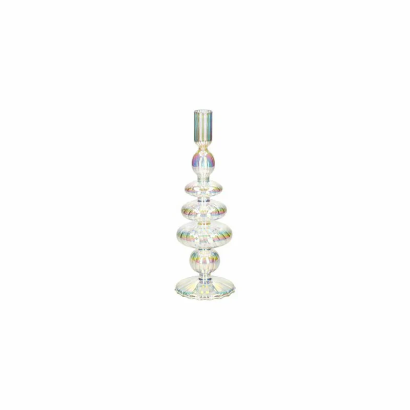 Gift Company Kerzenhalter Voile, Kerzenständer, Glas, Irisierend / Transparent, H 27.5 cm, 1235004040