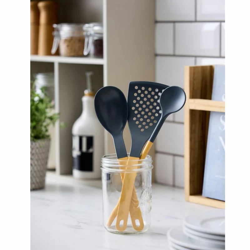 Rosti Küchenhelfer-Set New Optima Curry 3-tlg., Kochlöffel, Pfannenwender, Nylon, Gelb, 34589