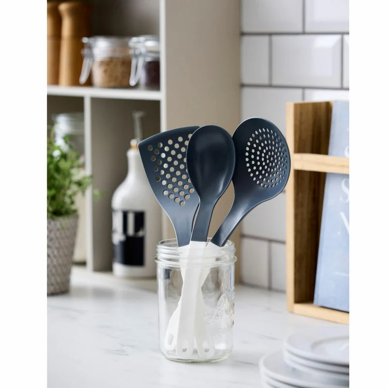 Rosti Küchenhelfer-Set New Optima 3-tlg., Kochlöffel, Pfannenwender, Nylon, Weiß, 34595