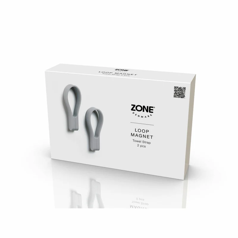 Zone Denmark Handtuchhalter Loop Magnet 2er Set Gull Grey, Silikon, Grau, 34873