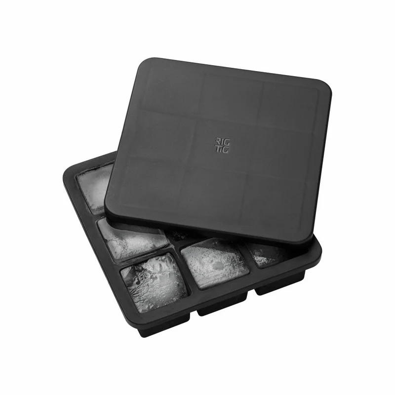 Rig-Tig Eiswürfelbox Freeze-It kubisch mit Deckel, Kunststoff, Silikon, Black, Z00551-1