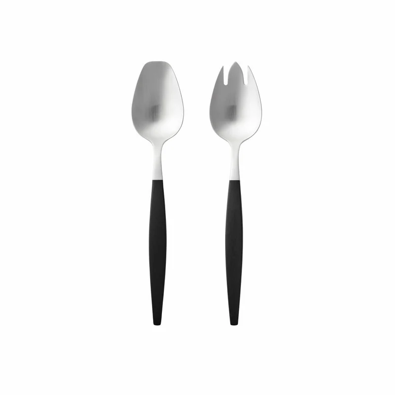 Gense Salatbesteck Focus de Luxe 2-tlg., Salatlöffel, Salatgabel, POM-Kunststoff, 18/8 Edelstahl, 26.8 cm, 20487