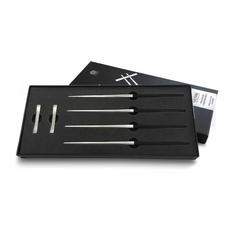 Gense Essstäbchen-Set Focus de Luxe 6-tlg., POM-Kunststoff, 18/8 Edelstahl, 23 cm, 20489