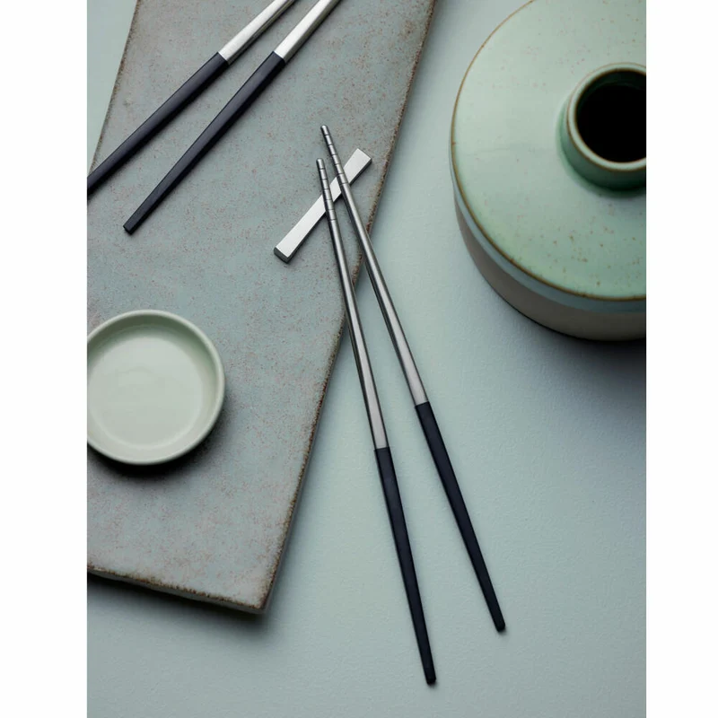 Gense Essstäbchen-Set Focus de Luxe 6-tlg., POM-Kunststoff, 18/8 Edelstahl, 23 cm, 20489