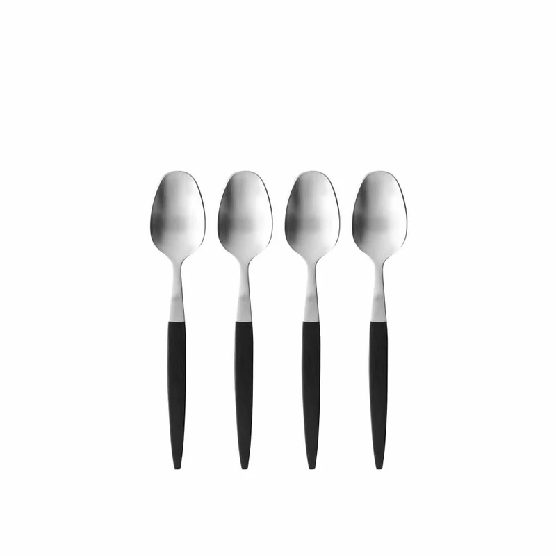 Gense Teelöffel Focus de Luxe 4er Set, Besteck, Löffel, POM-Kunststoff, 18/8 Edelstahl, 13.2 cm, 20491