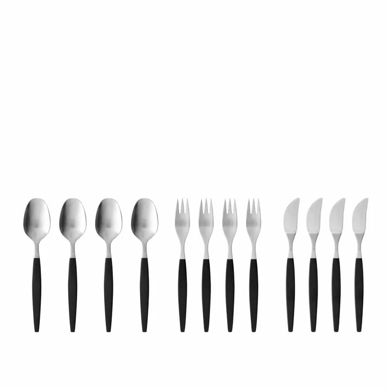 Gense Besteck-Set Focus de Luxe 12 -tlg., Messer, Gabeln, Löffel, POM-Kunststoff, 18/8 Edelstahl, 20 cm, 20493