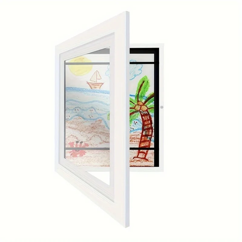 Magnetic Wooden Kids Easy Open Art Frame