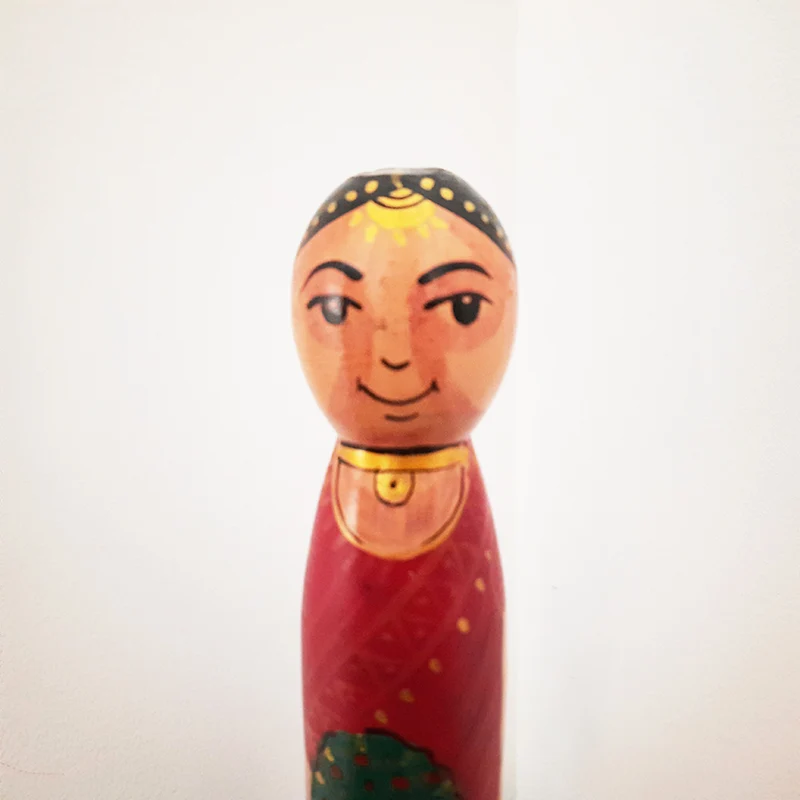Traditional Sri Lankan Wooden Doll 2 PCs set
