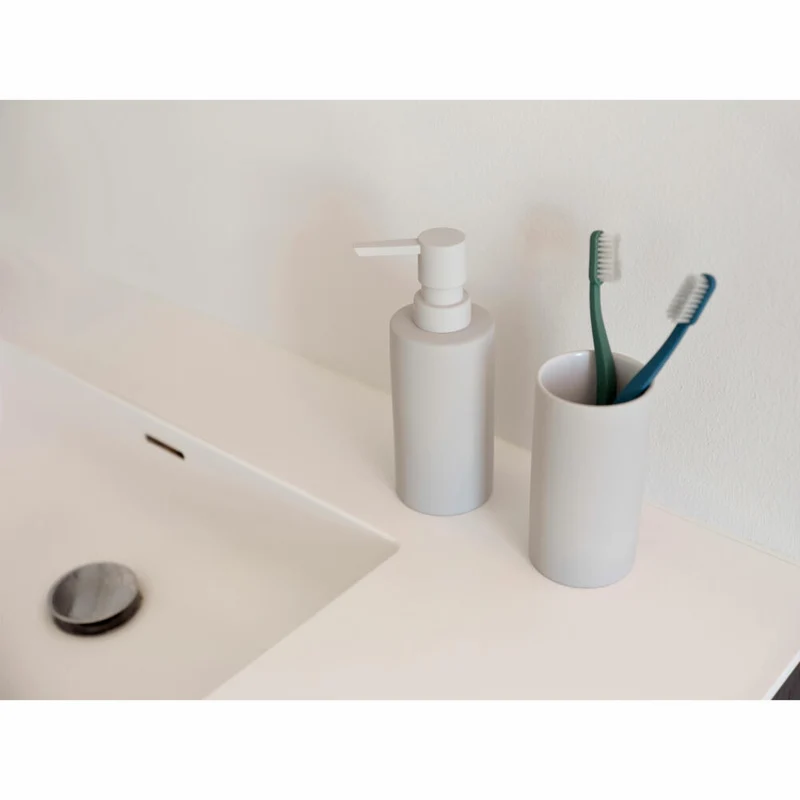 Zone Denmark Seifenspender Solo Soft Grey, Porzellan, ABS, Grau, 300 ml, 34775