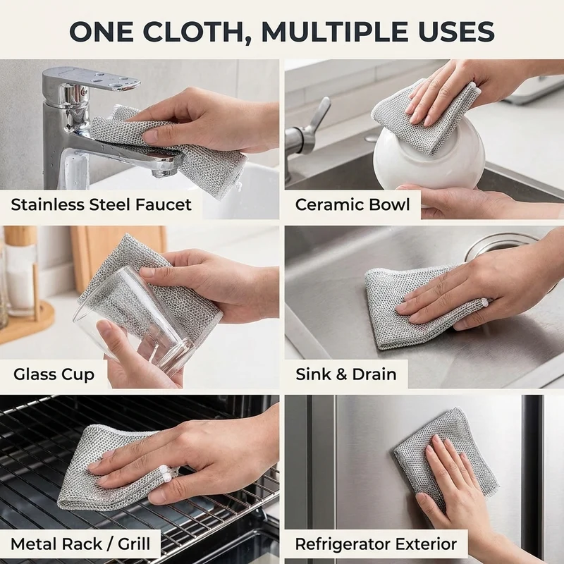 Silver Wire Double-Sided Ultra-Absorbent Design Cleaning Cloth