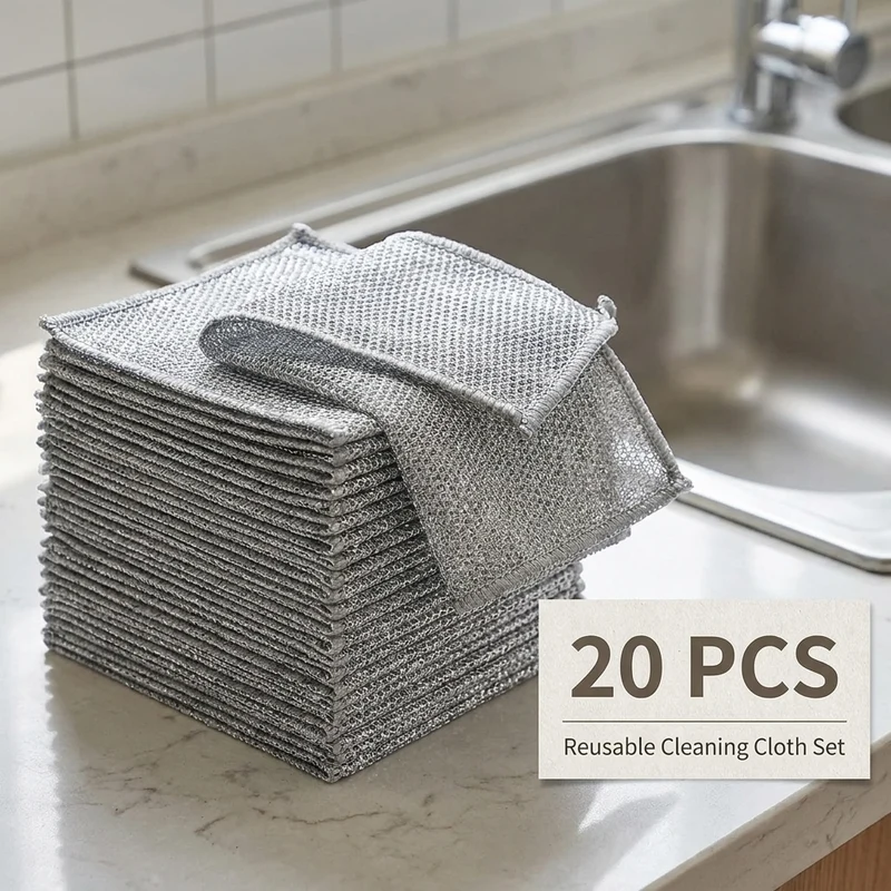 Silver Wire Double-Sided Ultra-Absorbent Design Cleaning Cloth