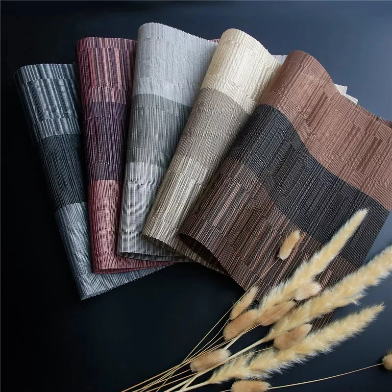 Washable Table Placemats PVC 6PCS Brown Mix