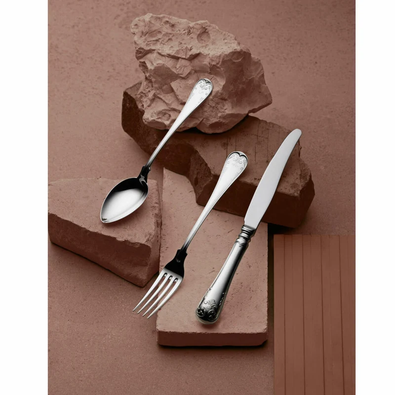Gense Messer Gammal fransk, Besteck, Tafelmesser, Silber 830, 23.1 cm, 20180