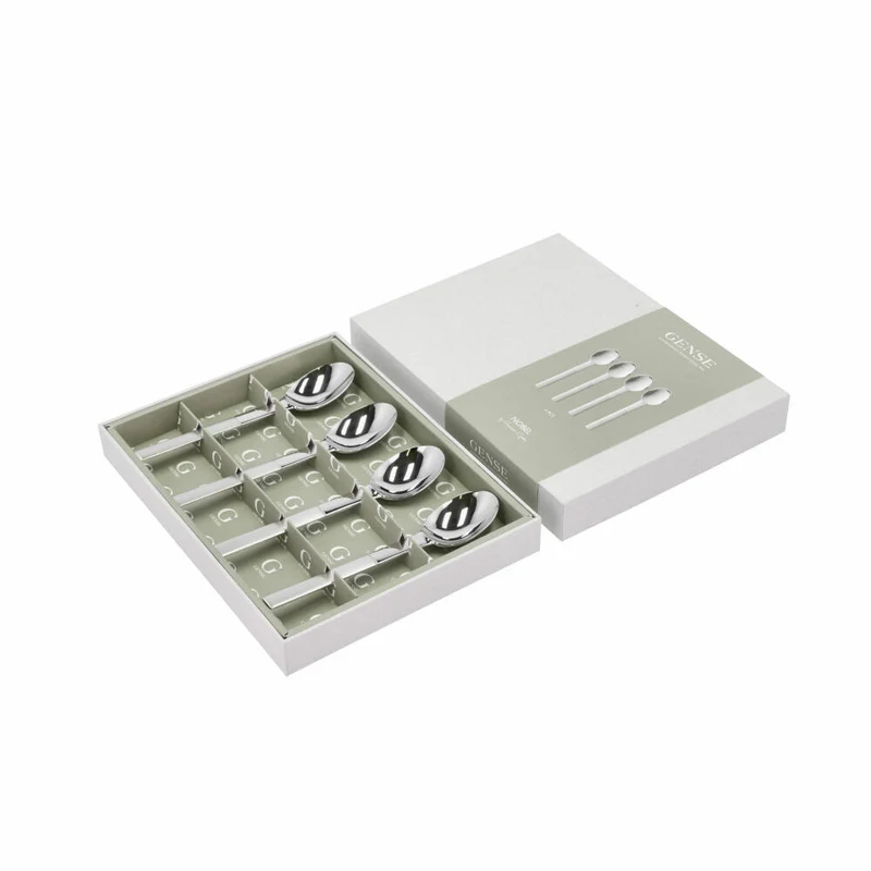 Gense Dessertlöffel Nobel 4er Set, Besteck, Löffel, 18/8 Edelstahl, 16.5 cm, 20643