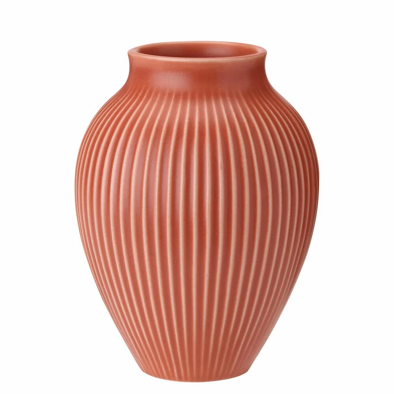 Knabstrup Vase Ripple, Dekovase, Blumenvase, Keramik, Coral, 27 cm, K1234-3