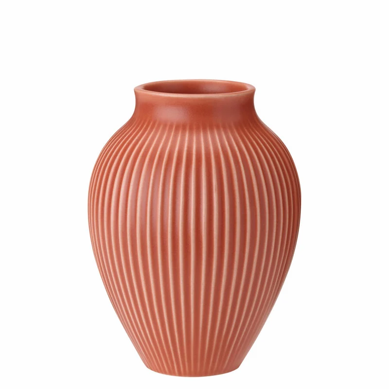 Knabstrup Vase Ripple, Dekovase, Blumenvase, Keramik, Coral, 20 cm, K1235-3