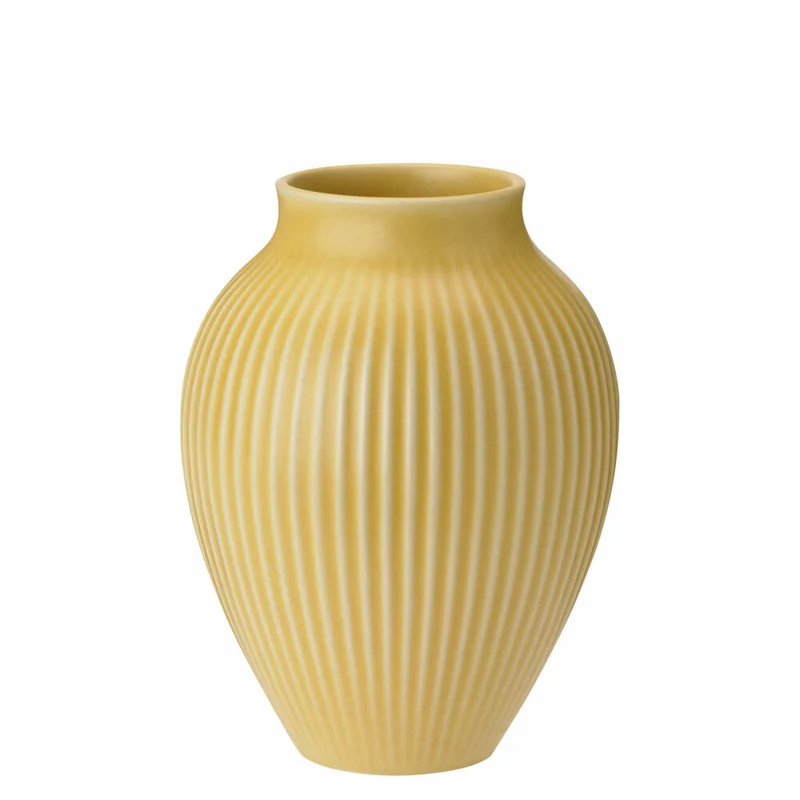 Knabstrup Vase Ripple, Dekovase, Blumenvase, Keramik, Yellow, 20 cm, K1235-4