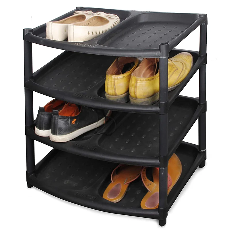 Phoenix Plastic 4-Tier Shoe Rack Storage Organizer