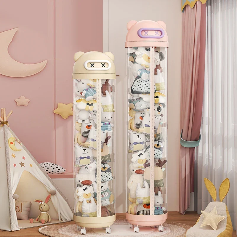 Vertical Transparent Space-Saving Toy Organizer Storage Tower