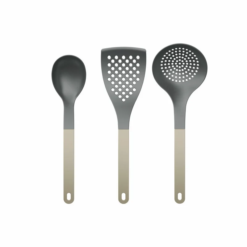 Rosti Küchenhelfer-Set New Optima Humus 3-tlg., Kochlöffel, Pfannenwender, Nylon, Braun, 34594