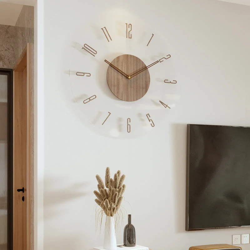 Horloge Murale Scandinave en Bois - Élégante et Silencieuse