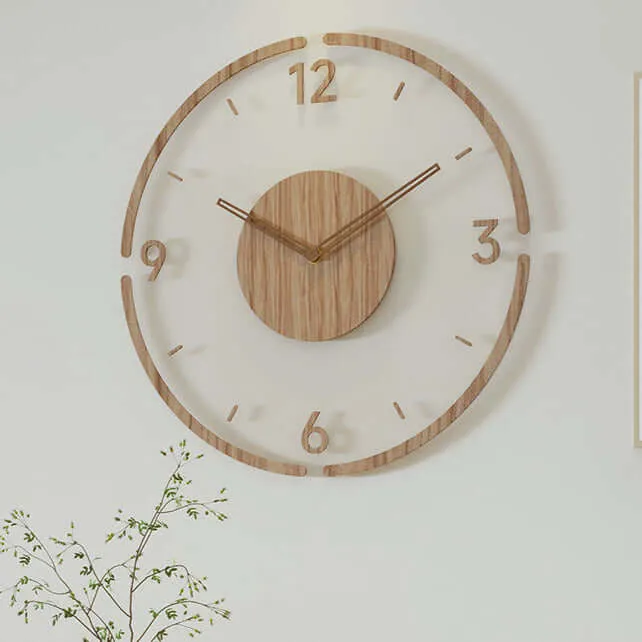 Horloge Murale Scandinave en Bois - Élégante et Silencieuse