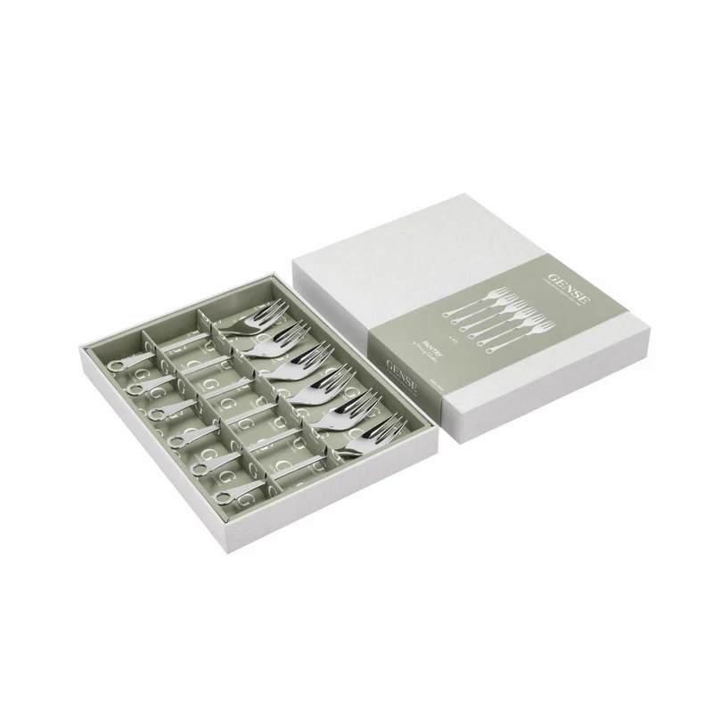 Gense Kuchengabel Pantry 6er Set, Besteck, Gabeln, 18/8 Edelstahl, 16 cm, 20522