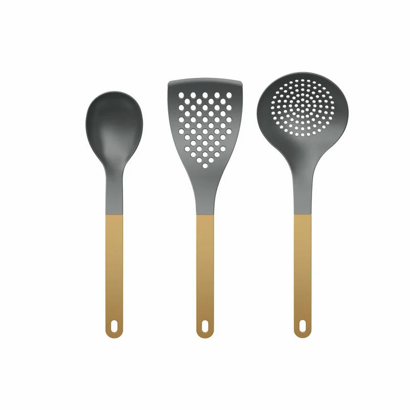 Rosti Küchenhelfer-Set New Optima Curry 3-tlg., Kochlöffel, Pfannenwender, Nylon, Gelb, 34596