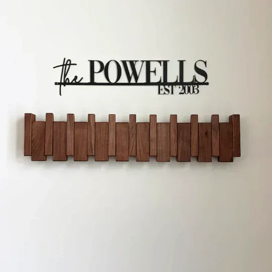 Porte-Manteau Mural en Bois - Design Style Piano | Élégance Moderne