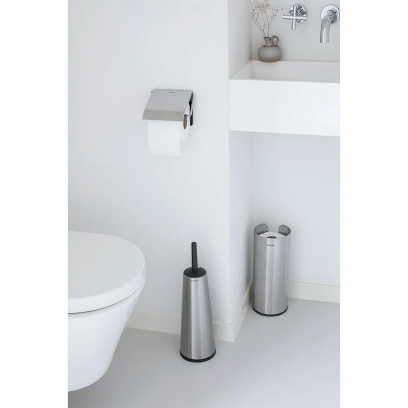 Brabantia Toilettenpapierhalter ReNew, Klopapierhalter, WC-Rollenhalter, Stahl, Matt Steel, 385322